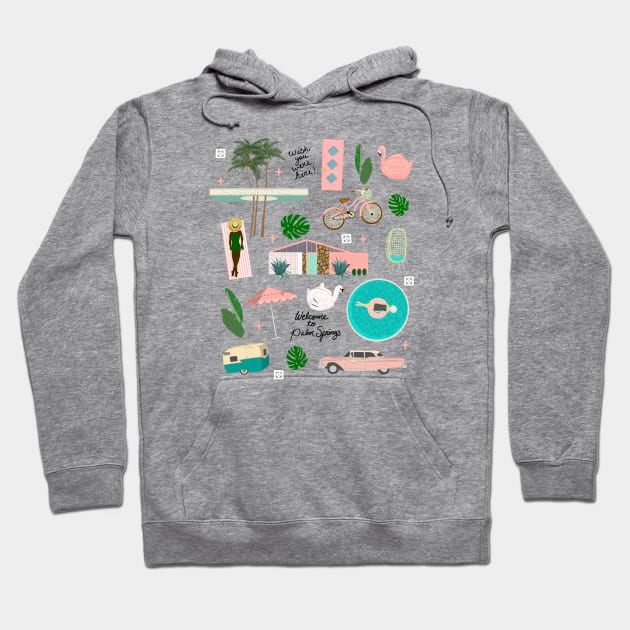 Welcome to Palm Springs Print Hoodie by jenblove